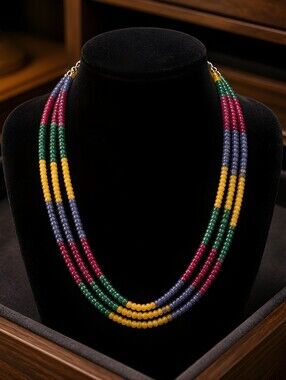 NWOT. Multi-strand Beaded Earth-mined Gemstones 20"